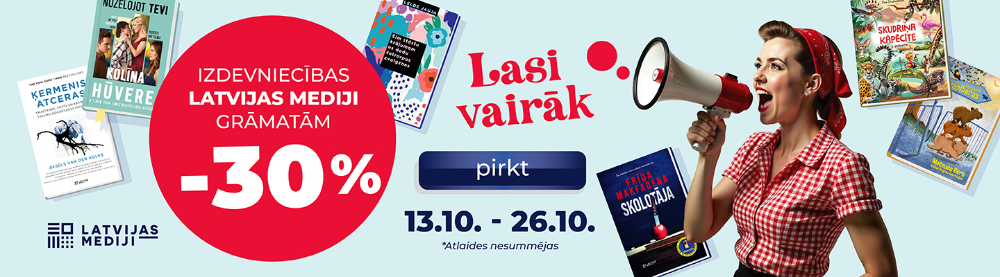 "Latvijas Mediji" grāmatām 30 % atlaide